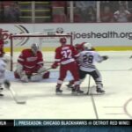 Byron Froese goal 1-1 Chicago Blackhawks vs Detroit Red Wings 9/22/13 NHL Hockey
