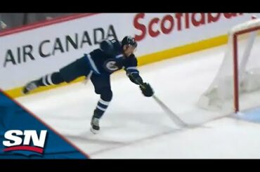 Brenden Dillon Delivers A Stretch Pass To Adam Lowry, Who Finds Morgan Barron For The Wide-Open Goal