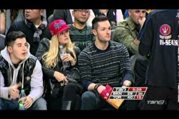 Jonathan Bernier Courtside at Raps-Nets