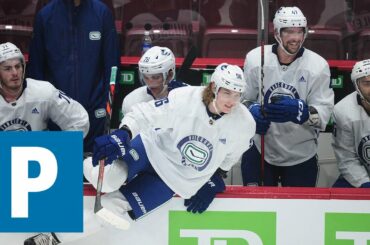 Vancouver Canucks forward Adam Gaudette speaks to media | The Province