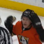 Trevor Zegras Loses Stick, Steals Joel Kiviranta's, Then Doesn't Agree With Illegal Stick Penalty