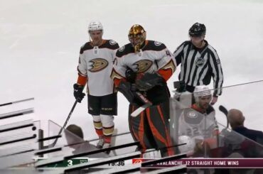 Anthony Stolarz's skate blade popped out