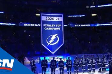 Tampa Bay Lightning Raise 2020-21 Stanley Cup Banner