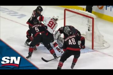 Devils beat Hurricanes' Pyotr Kochetkov Twice In 18 Seconds To Even The Score