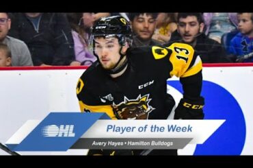 Bulldogs' Avery Hayes Named OHL Player of the Week