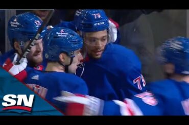 Rangers' K'Andre Miller Uses Speed And Strength To Blow By Wild Defenders For Breakaway Goal