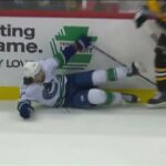 Jason Zucker massive clean check on Conor Garland