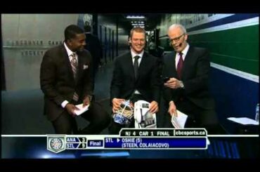 Cory Schneider impersonates Jannik Hansen