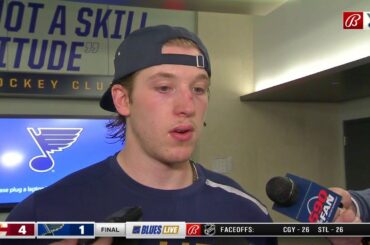 Neighbours: Blues 'couldn't get our forecheck going' in loss to Flames