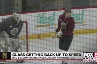 Golden Knights' Glass returns to ice after 11 months