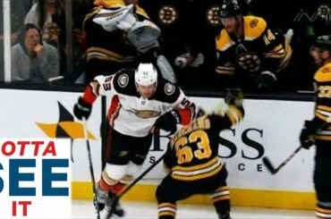 GOTTA SEE IT: Brad Marchand Ducks Under Maxime Comtois Elbow Attempt