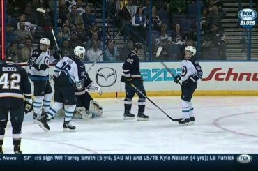 Andrew Ladd wrist shot PPG 4-2 Winnipeg Jets vs St. Louis Blues Mar 10 2015 NHL