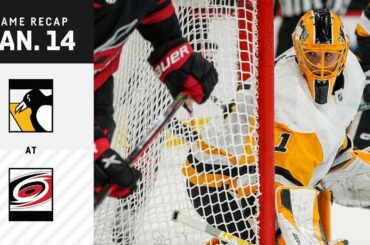 GAME RECAP: Penguins at Hurricanes (01.14.23) | Rakell Scores Power-Play Goal