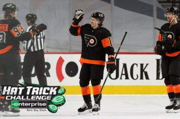 Konecny nets hat trick against the Penguins
