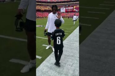 DeVonta Smith and C.J. Gardner-Johnson Made This Fan's Day. 🥺 #shorts