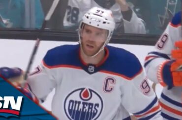 Oilers' Connor McDavid Celebrates 26th Birthday With Snipe Past Sharks' Kaapo Kahkonen