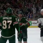 Kirill Kaprizov sets up Zuccarello's power play goal vs Coyotes (14 jan 2023)