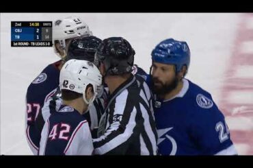 Alex Killorn Sucker Punch on Seth Jones (Aug. 13, 2020) (ECQF Game 2)