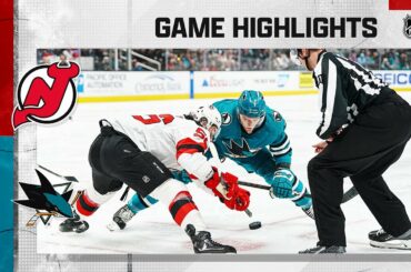 Devils @ Sharks 1/16 | NHL Highlights 2022