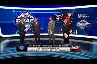 Draft Prospects:  Bowen Byram is named No. 3   May 28,  2019