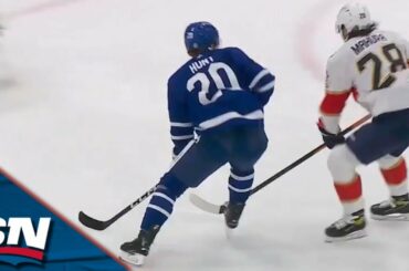 Dryden Hunt Goes Hard The Net Against Panthers For First Goal As A Maple Leaf
