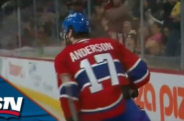 Canadiens' Josh Anderson Chips Puck In To Clean Up Great Rush vs. Jets