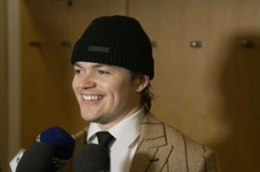 Cole Caufield talks about scoring at Madison Square Garden