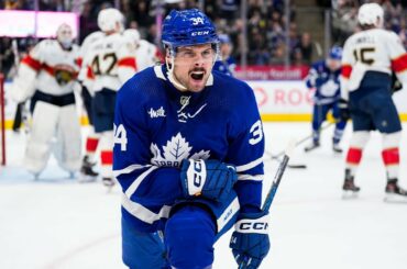 Matthews power play snipe puts Marner in the record books!