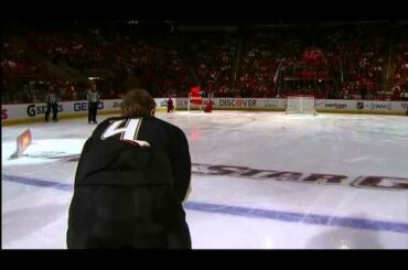 Cam Fowler takes on Tyler Seguin in hardest shot