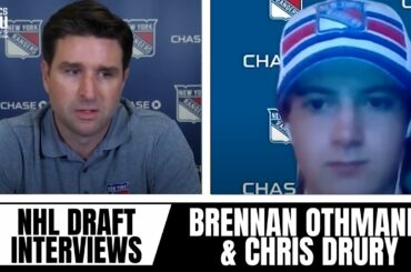 Brennan Othmann & Rangers GM Chris Drury React to New York Rangers Drafting Ohtmann | NHL Draft