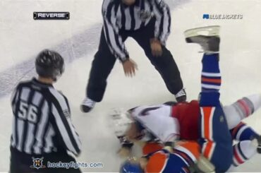 Derek Dorsett vs Taylor Hall Mar 3, 2011