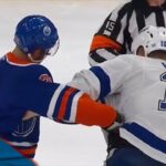 Oilers' Darnell Nurse And Lightning's Corey Perry Scrap To Cap Off Heated First Period