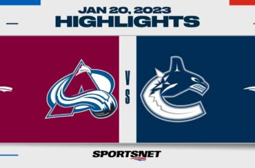 NHL Highlights | Avalanche vs. Canucks - January 20, 2023