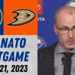 Don Granato Postgame Interview vs Anaheim Ducks (1/21/2023)
