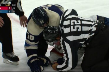 David Savard and Patric Hornqvist Scrum (Jan. 26, 2021)