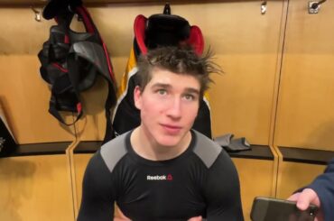 Drew O’Connor, on his goal and the fourth line’s strong play.