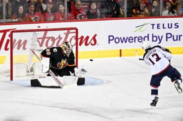 Gaudreau penalty shot in return to Calgary!