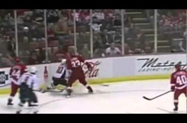 Brad Stuart with a rude bump on Marcus Johansson