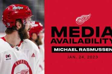 Michael Rasmussen ahead of Tuesday's matchup with the Sharks
