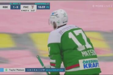 Taylor Matson 1st goal of the playoffs SHL 2020/21 Rögle Bk SHL Slutspelet 2020/21