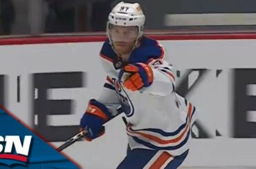 Oilers' Connor McDavid Is First to 40 Goals With A Smooth Breakaway Finish