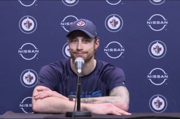 Laurent Brossoit Reacts to Fill-In Shutout vs. Vancouver Canucks | Winnipeg Jets Post-Game
