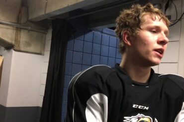 Red Wings prospect Dennis Cholowski talks after first practice with Griffins