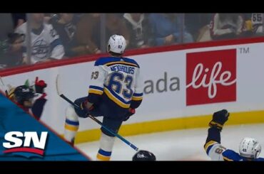 Blues' Jake Neighbours Just Beats Offside To Score Pretty Breakaway Goal vs. Jets