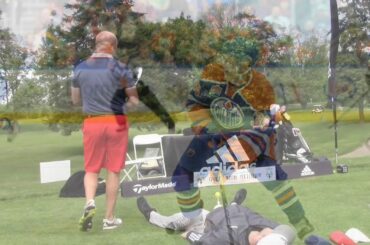 TODD KEIRSTEAD & DRAKE CAGGIULA, the human Golf Tee