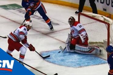 Jaccob Slavin Backhands Own Goal Past Petr Mrazek To Help Out Islanders