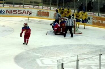Russia-Sweden U18 13.2.2016. 1-1 goal by Isac Lundeström
