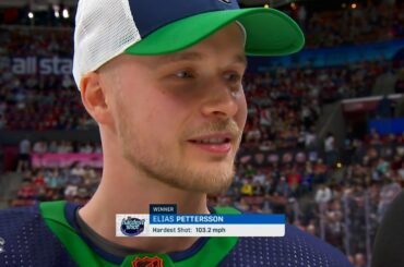 Elias Pettersson Wins Hardest Shot at 2023 NHL All-Star Game