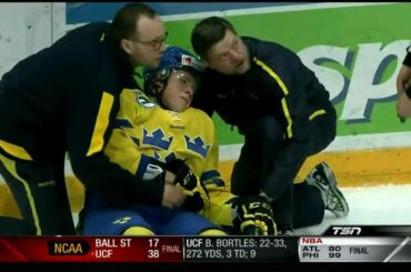 WJC - Boone Jenner Game misconduct on Pettersson. Dec 22nd 2012