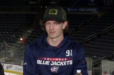 Kent Johnson joins Brian Giesenschlag and Jean-Luc Grand-Pierre on Blue Jackets Live postgame